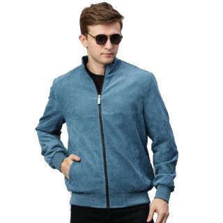 Flat 40% Off on Mast & Harbour Men Blue Solid Corduroy Bomber Jacket